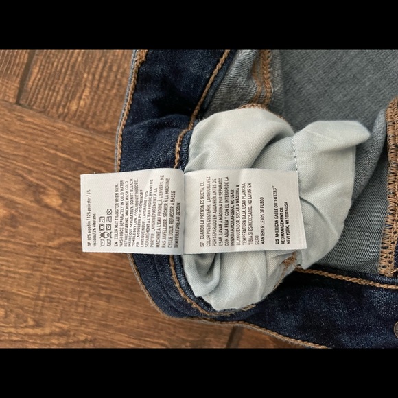 american eagle size 14 long dark denim super high rise jegging - Picture 6 of 11